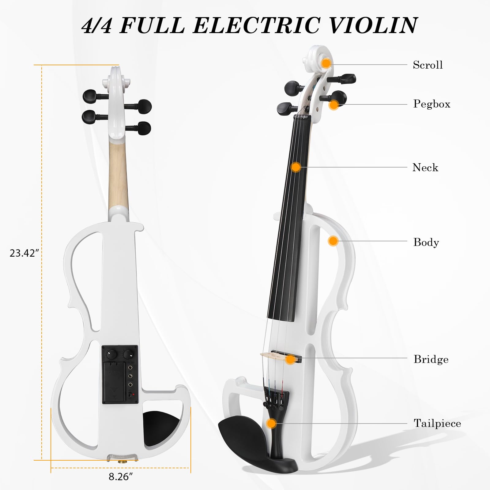 Ktaxon Full Size Electric Violin, 4/4 Acoustic Silent Electric